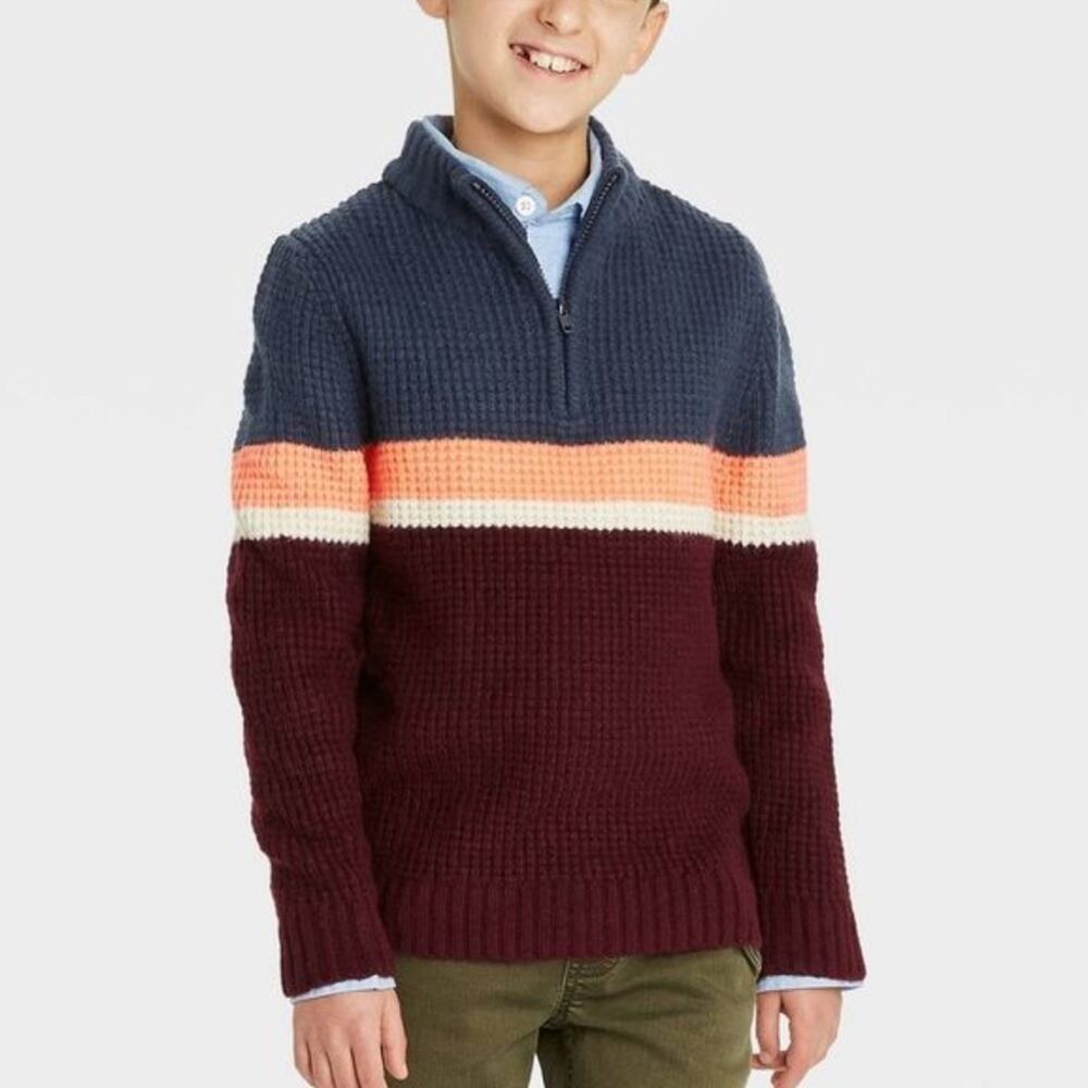 Cat & Jack Boys Mock Neck Pullover Sweater Size Medium